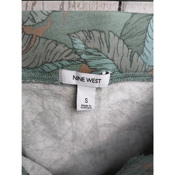 NEW Nine West Tropical Leaf Print Skirt Size S 17" l Green Pockets - Picture 4 of 6